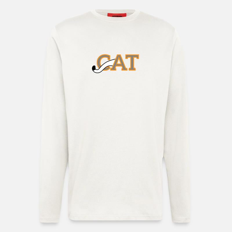 Chat, conception de chat. - Manches longues bio décontracté fabriqué en UE - OFF WHITE