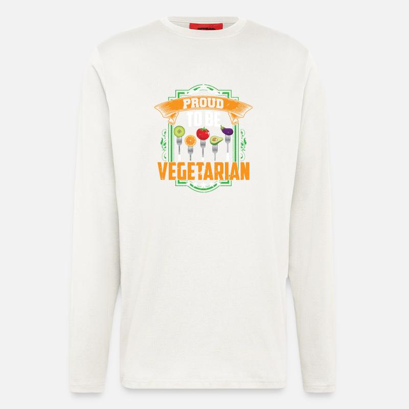 Proud to be Vegetarian - Langarmshirt - made by SPREAD - OFF WHITE