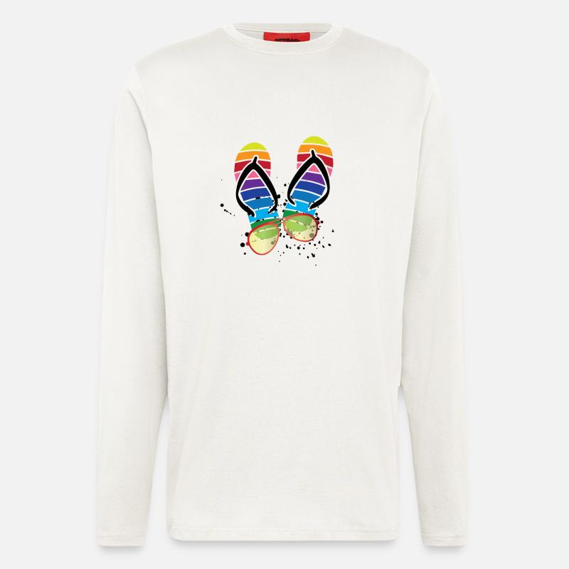 Summer Vibes Flip Flops Glasses - Longsleeve - made by SPREAD  - OFF WHITE