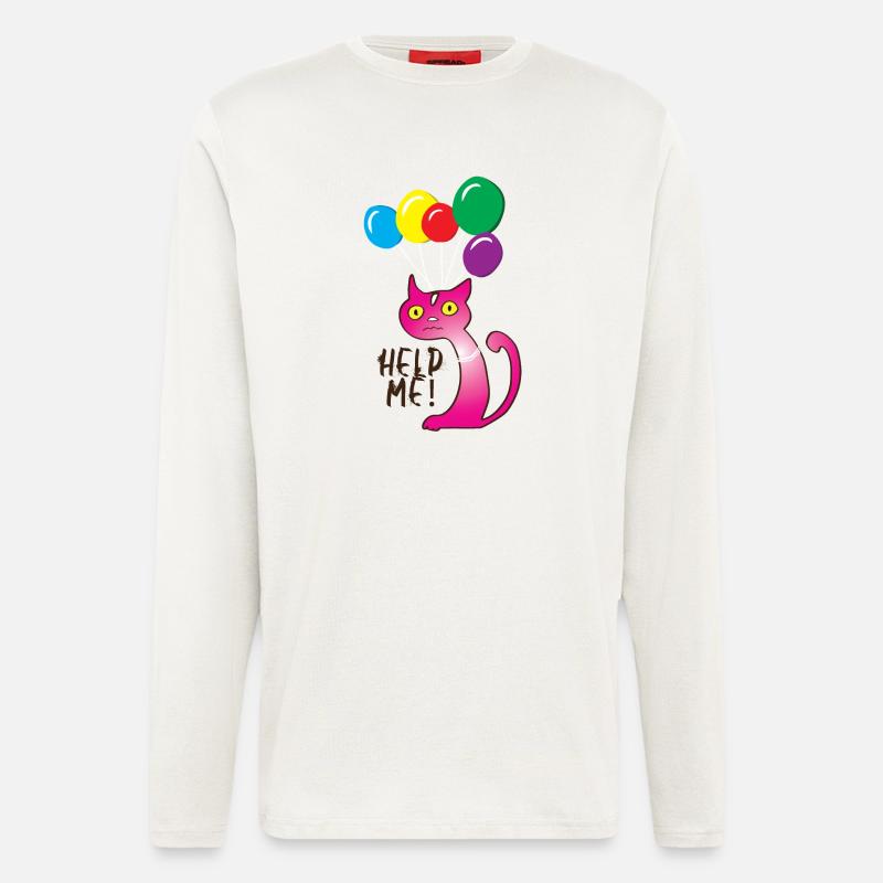 Cat Help me, Help me - Longsleeve - made by SPREAD  - OFF WHITE