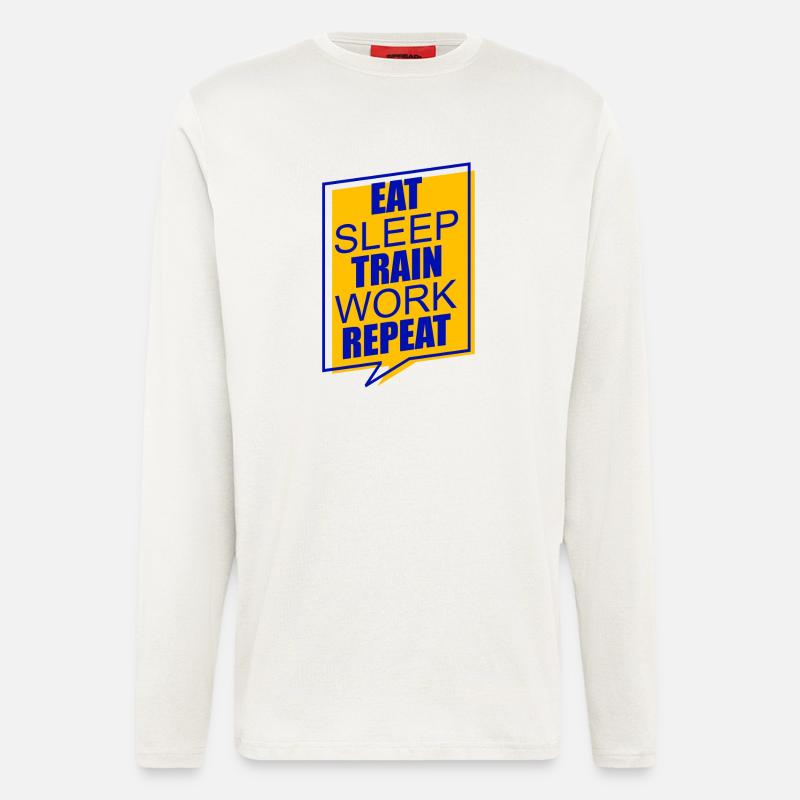 Eating Exercising Sleeping - Longsleeve - made by SPREAD  - OFF WHITE