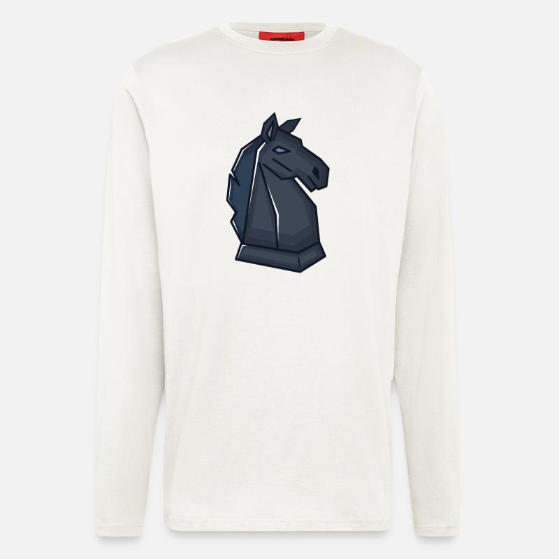 Schach Schachfigur Springer - Langarmshirt - made by SPREAD  - OFF WHITE