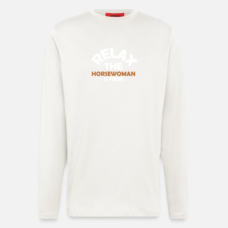 Pferdemädchen Pferdefrau Pferd Geschenkidee - Langarmshirt - made by SPREAD  - OFF WHITE