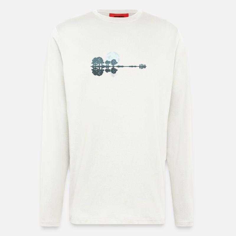 Guitar Lake Shadow Moonlight Geschenkidee - Langarmshirt - made by SPREAD  - OFF WHITE