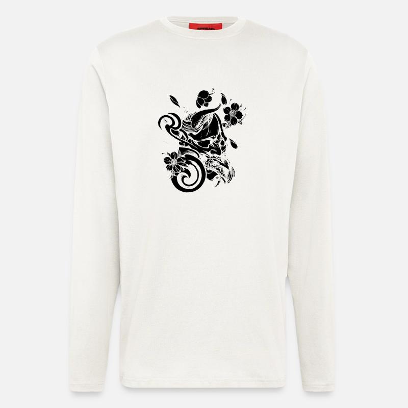 Devil with flowers black - Longsleeve - made by SPREAD  - OFF WHITE