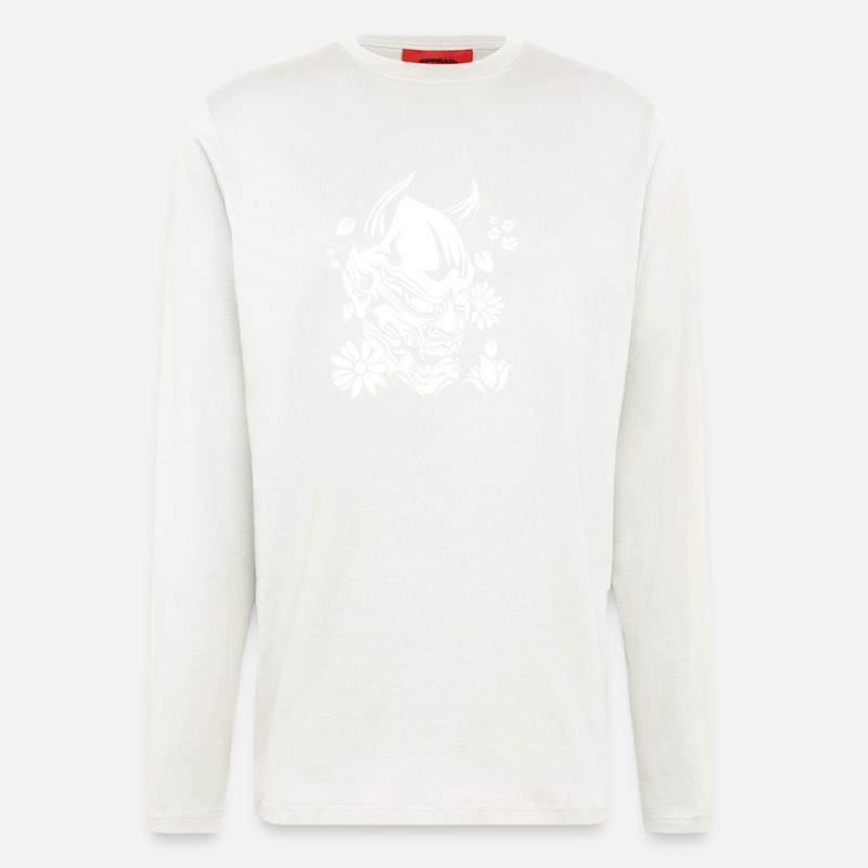 Teufel mit Blumen weiss - Langarmshirt - made by SPREAD  - OFF WHITE