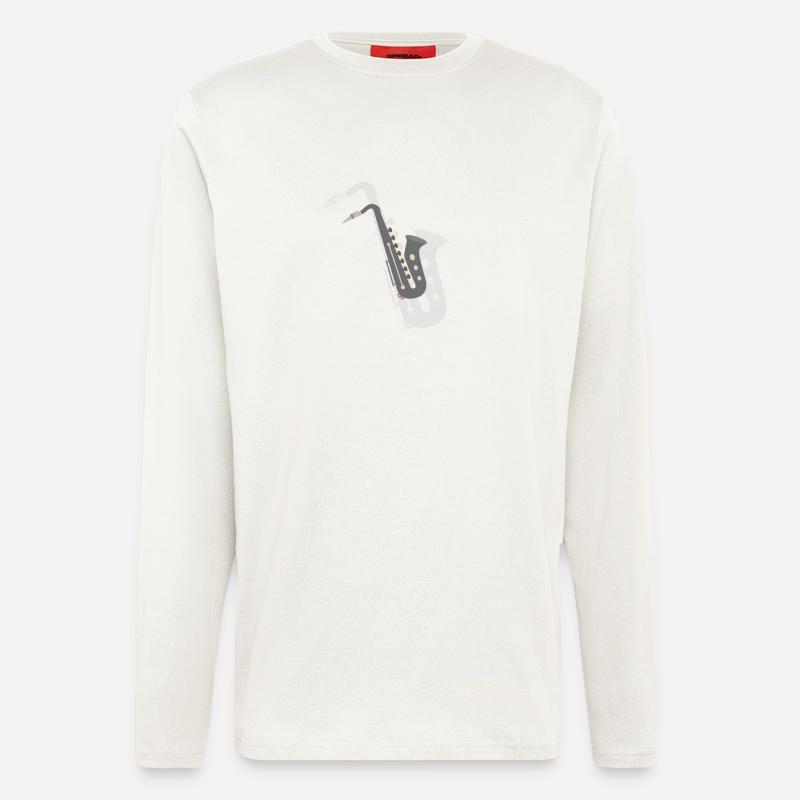 Saxophon Musikinstrument - Langarmshirt - made by SPREAD - OFF WHITE