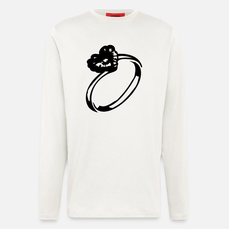 Heart diamond ring - Longsleeve - made by SPREAD  - OFF WHITE