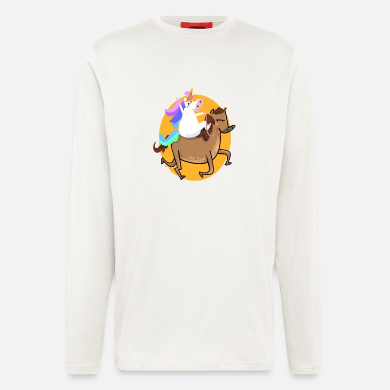 reitendes Einhorn - Langarmshirt - made by SPREAD - OFF WHITE