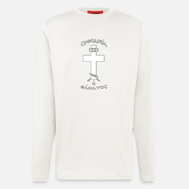 Griechisch Orthodoxes Kreuz - Langarmshirt - made by SPREAD  - OFF WHITE
