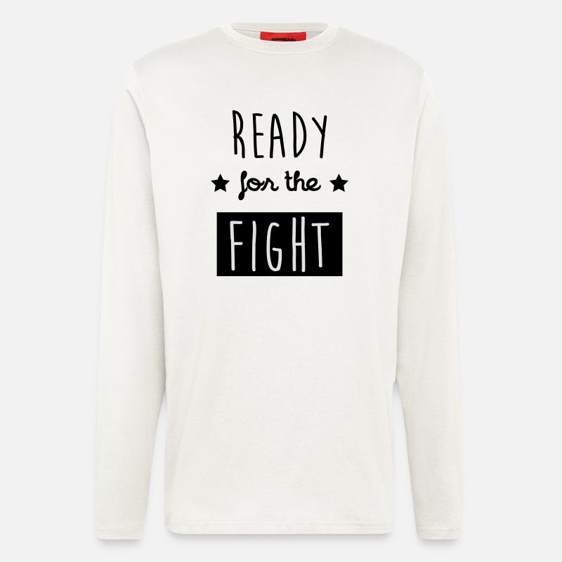 Boxe / Boxeur / Fight / Combat / Ali - Manches longues bio décontracté fabriqué en UE - OFF WHITE