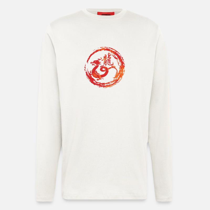 Drache chinesisches Tierkreiszeichen - Langarmshirt - made by SPREAD  - OFF WHITE