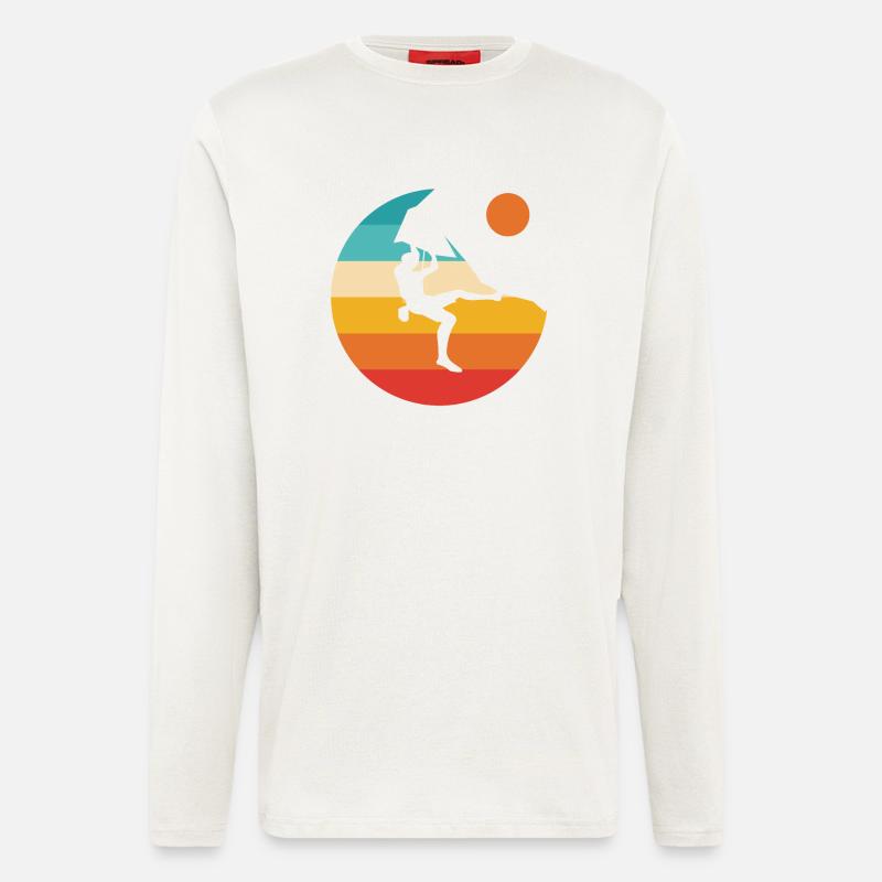 Climbing climbing climber mountain boulder - Longsleeve - made by SPREAD  - OFF WHITE