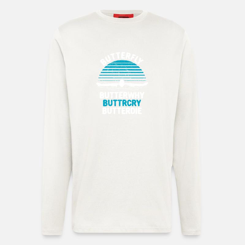 Schwimmer Schwimmen - Langarmshirt - made by SPREAD  - OFF WHITE