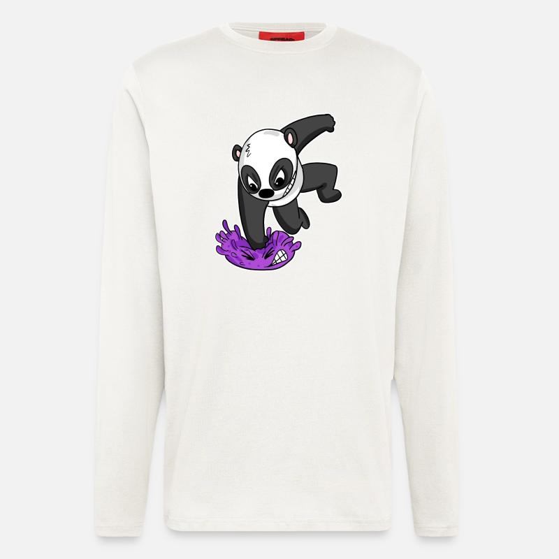 Panda Virus Kampf - Langarmshirt - made by SPREAD  - OFF WHITE