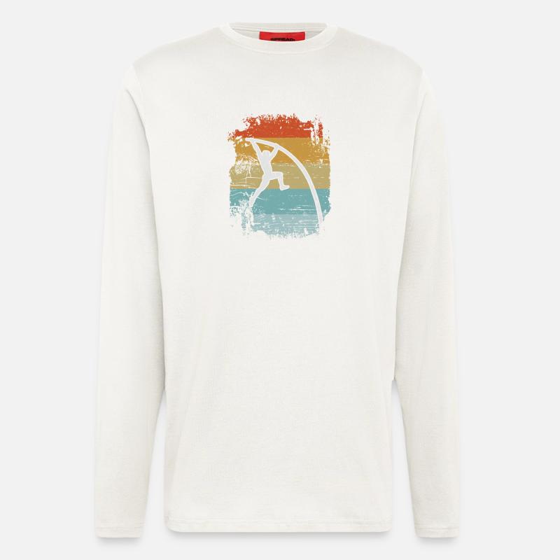 Stabhochsprung Retro - Langarmshirt - made by SPREAD  - OFF WHITE