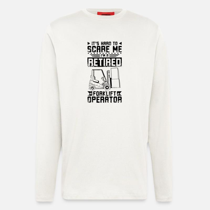 Retired Forklift Driver - Langarmshirt - made by SPREAD  - OFF WHITE