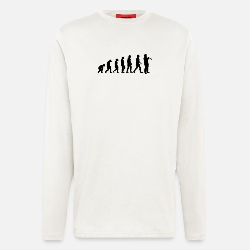 Trompete Trompetenspieler Evolution - Langarmshirt - made by SPREAD  - OFF WHITE