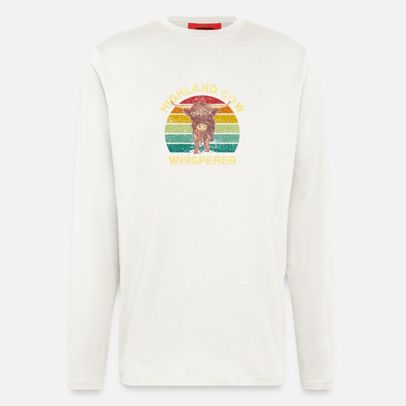 Schottisches Hochlandrind - Langarmshirt - made by SPREAD  - OFF WHITE