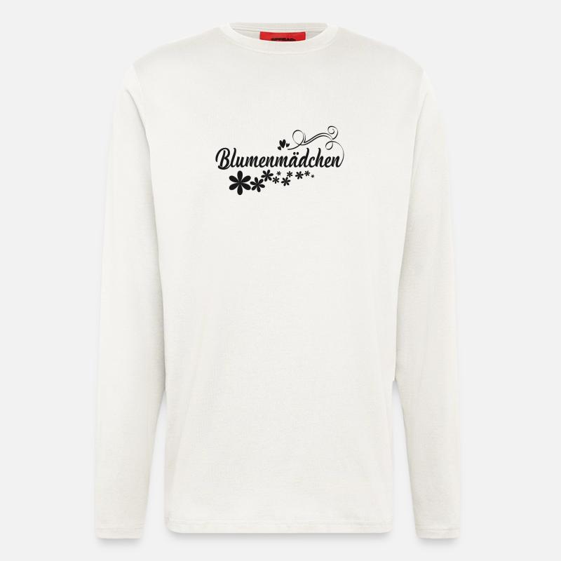 Blumenmädchen schwarze Blumen - Langarmshirt - made by SPREAD  - OFF WHITE