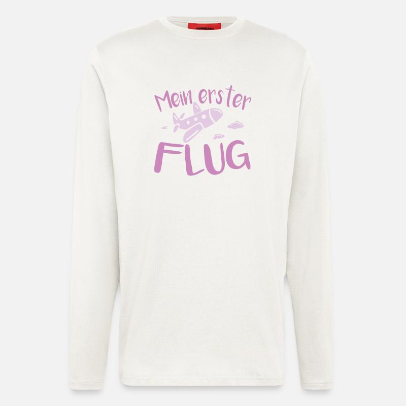Mein Erster flug mädchen - Langarmshirt - made by SPREAD - OFF WHITE