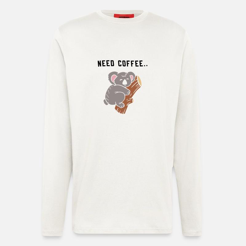 Kaffee Spruch Koalabär - Langarmshirt - made by SPREAD  - OFF WHITE