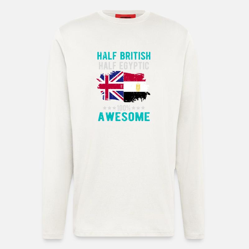 Halb Brite Halb Ägypter - Langarmshirt - made by SPREAD - OFF WHITE