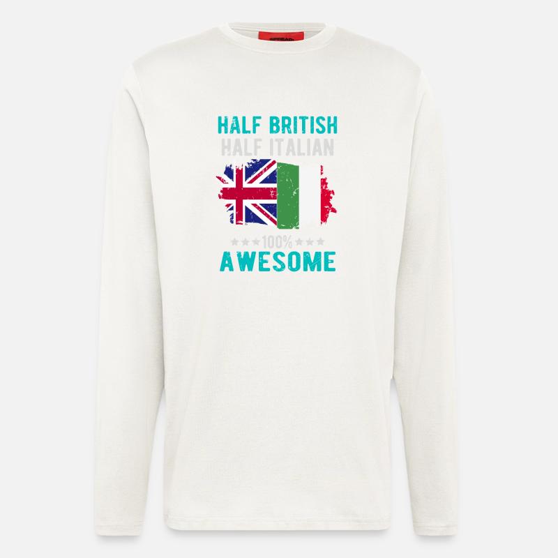 Halb Brite Halb Italiener - Langarmshirt - made by SPREAD  - OFF WHITE