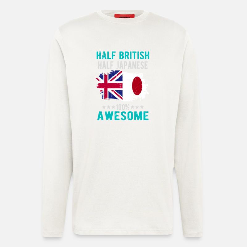 Halb Brite Halb Japaner - Langarmshirt - made by SPREAD  - OFF WHITE