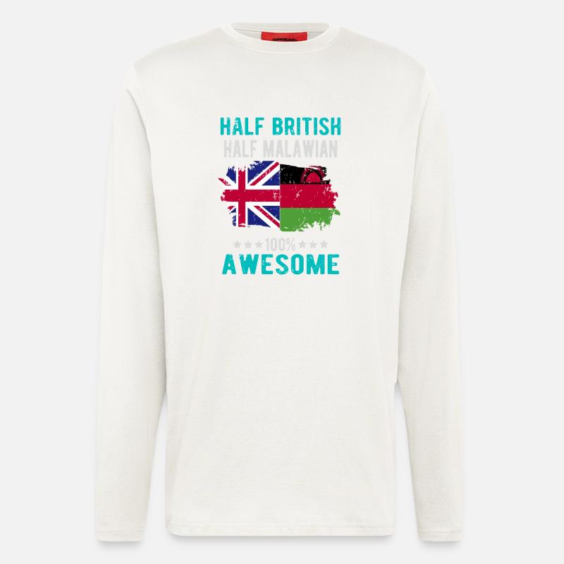 Half British Half Malawi - Longsleeve - made by SPREAD  - OFF WHITE