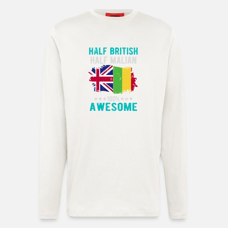 Halb Brite Halb Malier - Langarmshirt - made by SPREAD  - OFF WHITE