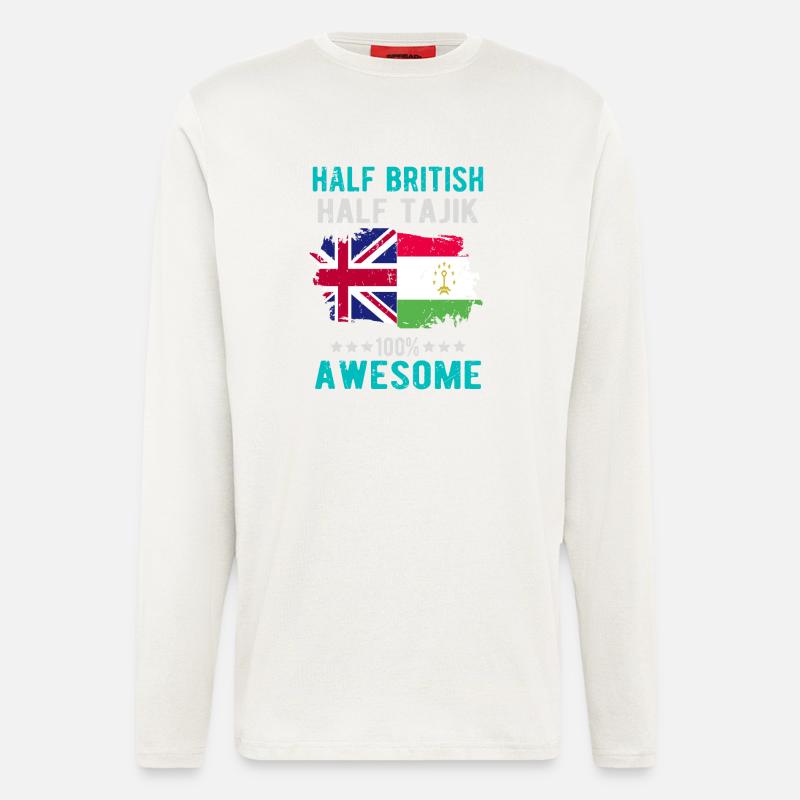 Halb Brite Halb Tadschiken - Langarmshirt - made by SPREAD  - OFF WHITE