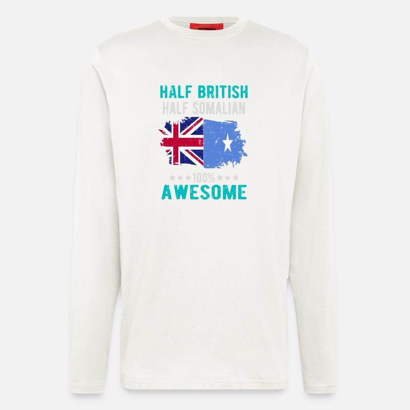 Halb Brite Halb Somalier - Langarmshirt - made by SPREAD  - OFF WHITE