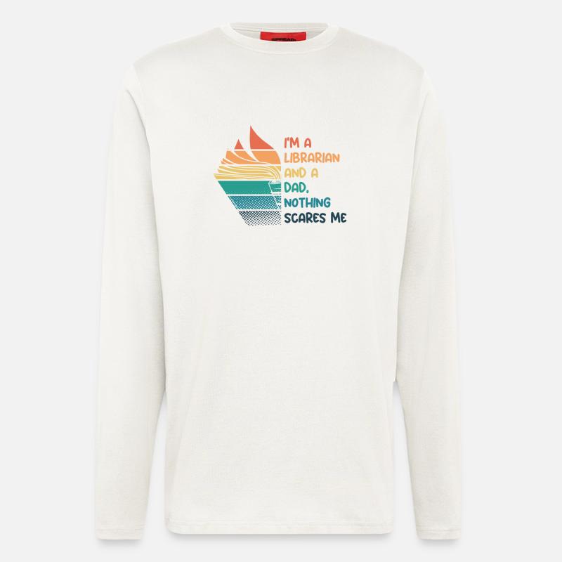 Librarian and dad - Langarmshirt - made by SPREAD  - OFF WHITE