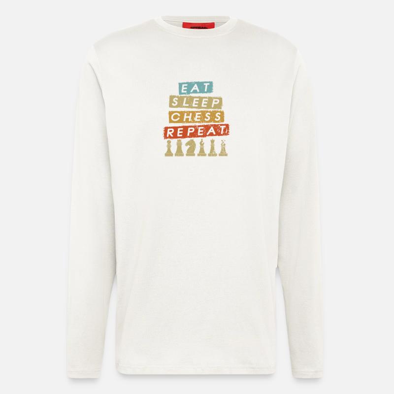 Eat Sleep Chess Repeat - Longsleeve - made by SPREAD  - OFF WHITE
