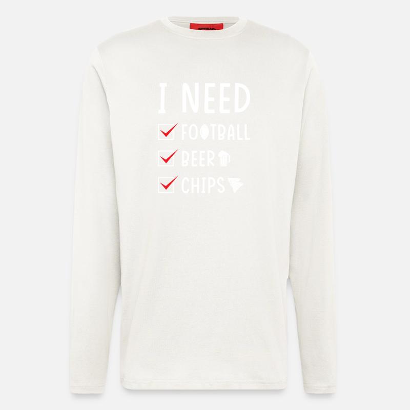 Football Bier Chips - Langarmshirt - made by SPREAD  - OFF WHITE