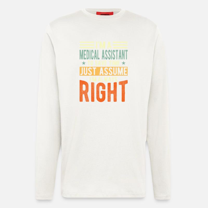 Medizinischer Assistent - Langarmshirt - made by SPREAD  - OFF WHITE