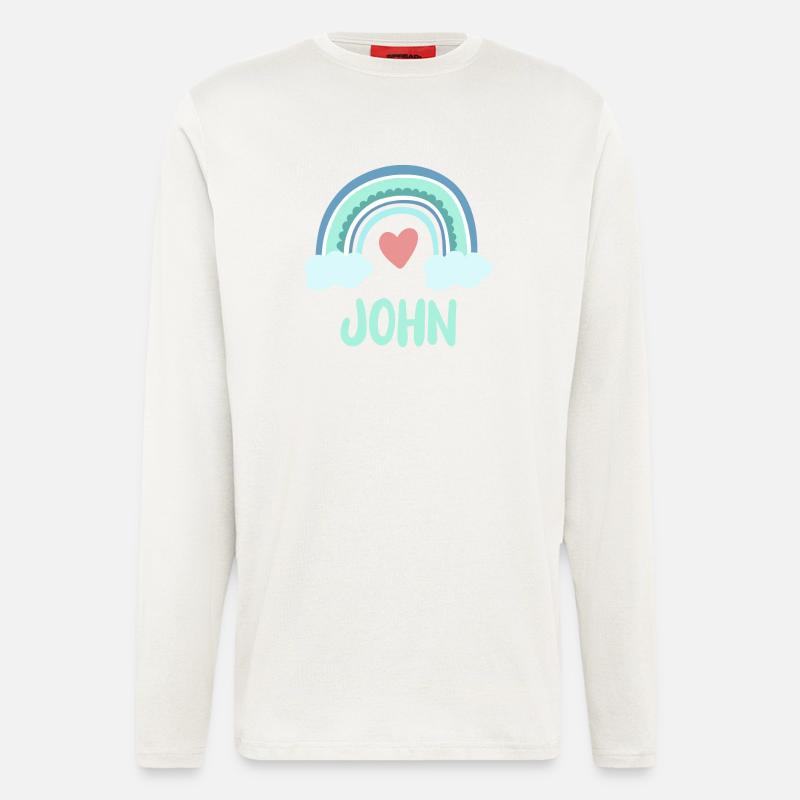 John Name Regenbogen Baby - Langarmshirt - made by SPREAD  - OFF WHITE
