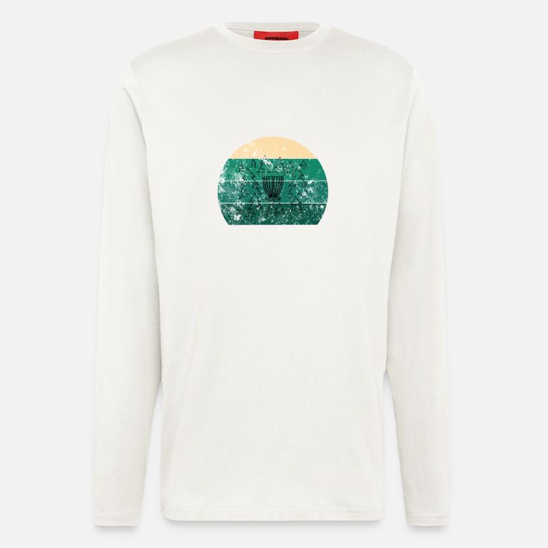 Disc Golf Korb Retro - Langarmshirt - made by SPREAD  - OFF WHITE