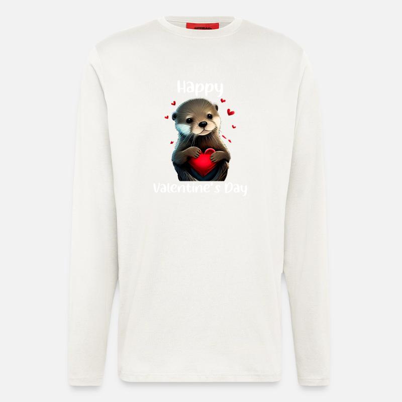 Otter Happy Valentines Day - Langarmshirt - made by SPREAD  - OFF WHITE