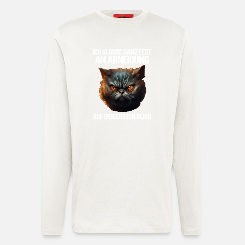 Katze Kätzchen Katzenhalter Katzen Sarkasmus - Langarmshirt - made by SPREAD - OFF WHITE