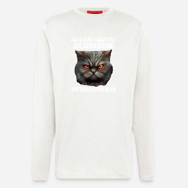 Katze Kätzchen Katzenhalter Katzen Sarkasmus - Langarmshirt - made by SPREAD  - OFF WHITE