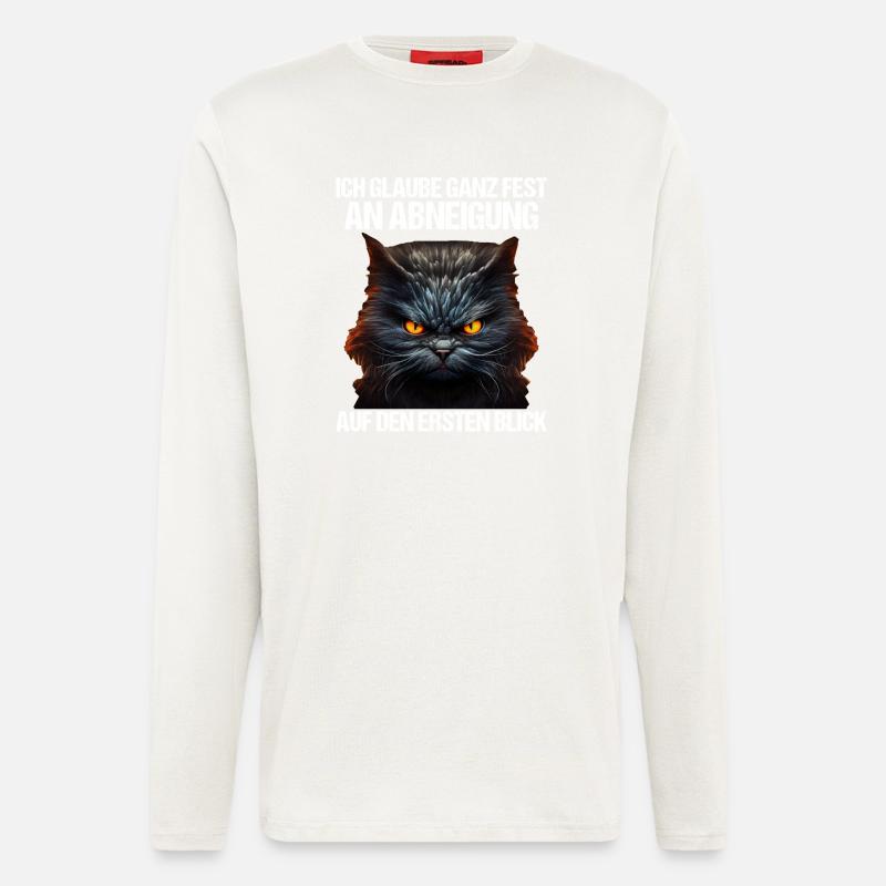 Katze Kätzchen Katzenhalter Katzen Sarkasmus - Langarmshirt - made by SPREAD - OFF WHITE