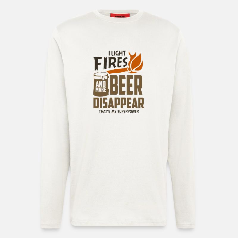 Camping Sprüche Bier - Langarmshirt - made by SPREAD  - OFF WHITE