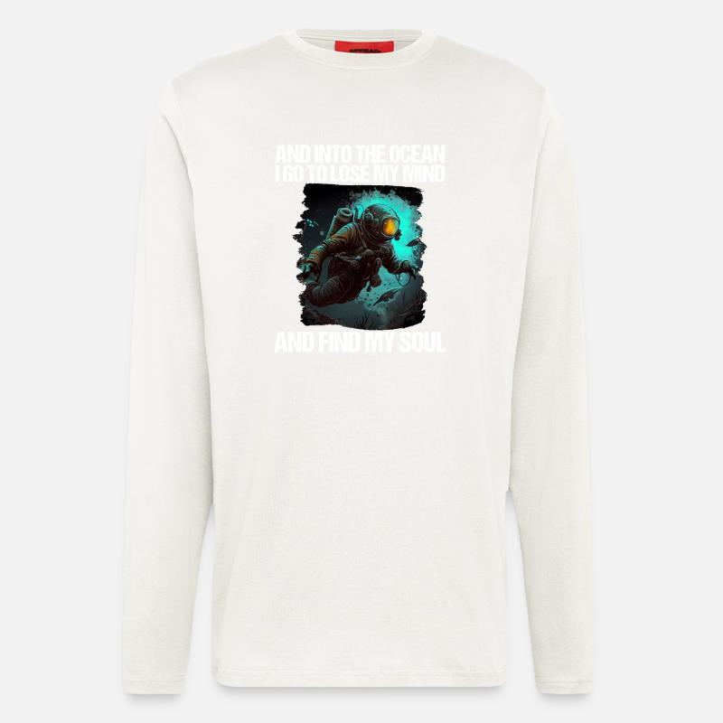 Plongeur plongeur plongeur - Manches longues bio décontracté fabriqué en UE - OFF WHITE