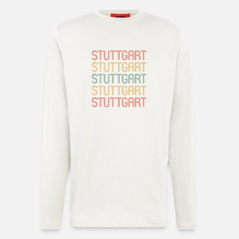 Stuttgarterin Stuttgarterer Stuttgarter - Manches longues bio décontracté fabriqué en UE - OFF WHITE