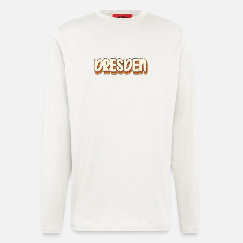 Dresdnerin Dresdner Dresde - Manches longues bio décontracté fabriqué en UE - OFF WHITE