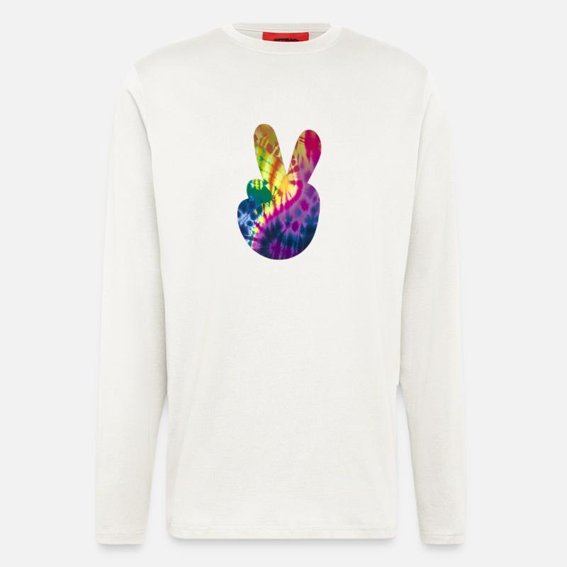 Groovy Tie Dye Peace Hand - Longsleeve - made by SPREAD  - OFF WHITE