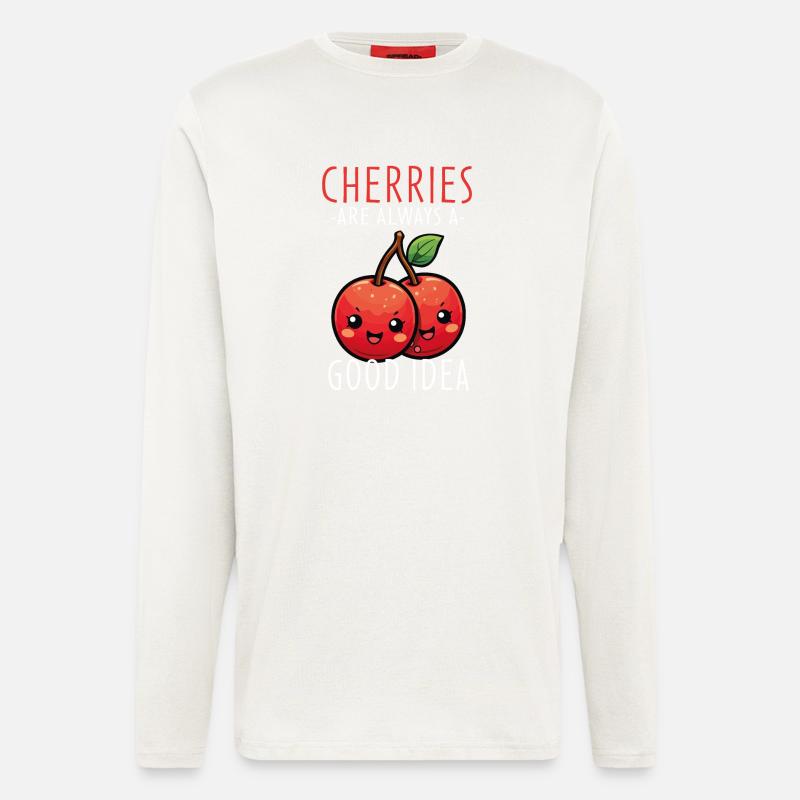 Kirschen Kawaii - Langarmshirt - made by SPREAD  - OFF WHITE