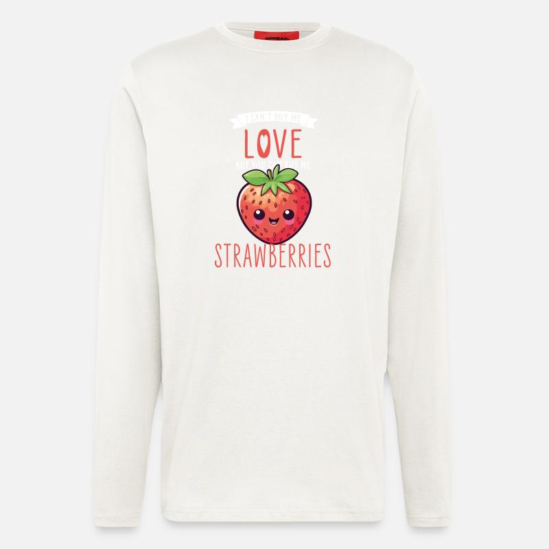 Erdbeere Kawaii - Langarmshirt - made by SPREAD  - OFF WHITE